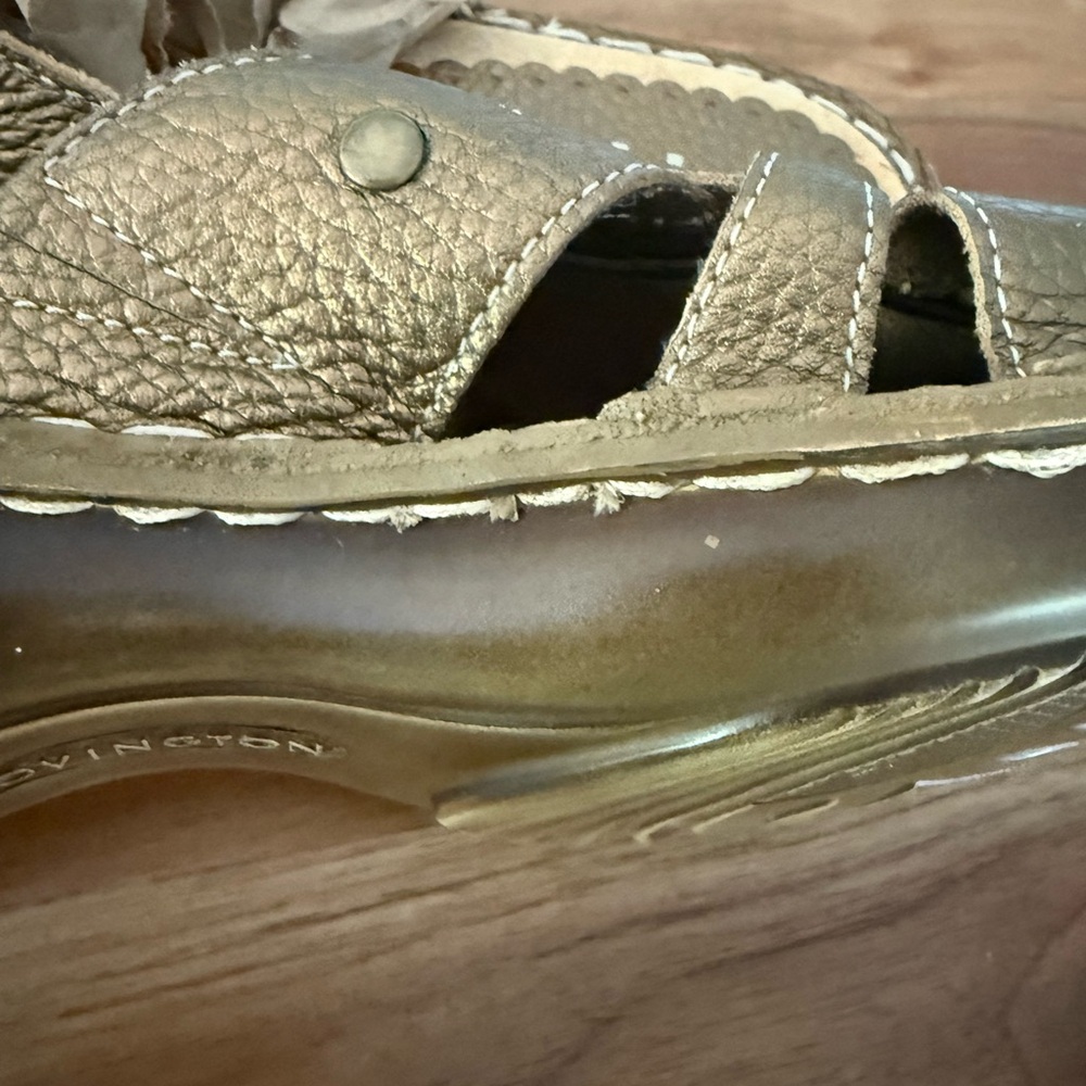 Covington Heather Bronze Leather Fisherman Comfort Slip On Slide Wedge Sandals 8 - Picture 12 of 12